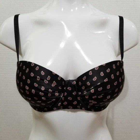 Aerie bra 34D Push-Up ruched paisley print swiss dot sheer wings 2013 - Picture 1 of 13